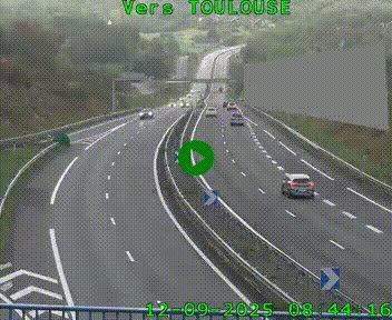 Caméra routière sur l'autoroute A20 à Noailles, en périphérie de Brive-la-Gaillarde. Vue orientée vers Toulouse