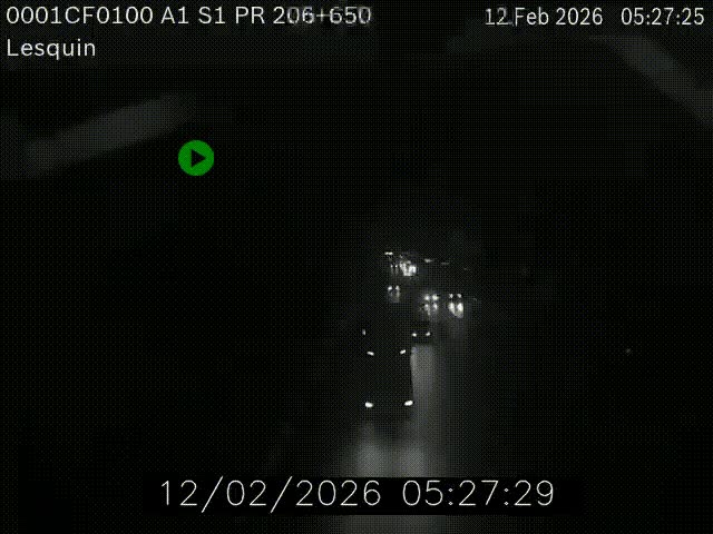 Webcam autoroute A1 à hauteur de Lesquin. Vue orientée vers Lille