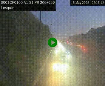 Webcam autoroute A1 à hauteur de Lesquin. Vue orientée vers Lille