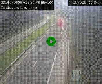 Webcam A16 à Calais en direction du Tunnel sous la Manche (Eurotunnel)