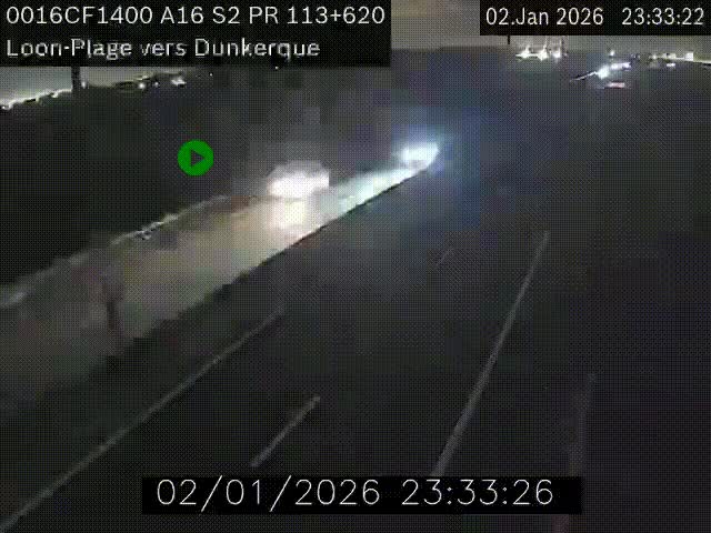 Webcam autoroute A16 à hauteur de Loon-Plage. Vue orientée vers Dunkerque et la Belgique.