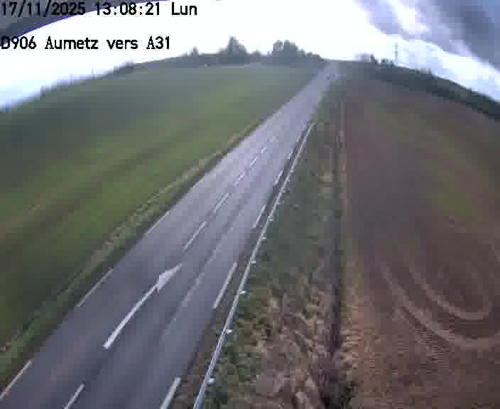 Webcam sur la D906 à Aumetz, juste après la fin de la D16. Vue orientée vers A30