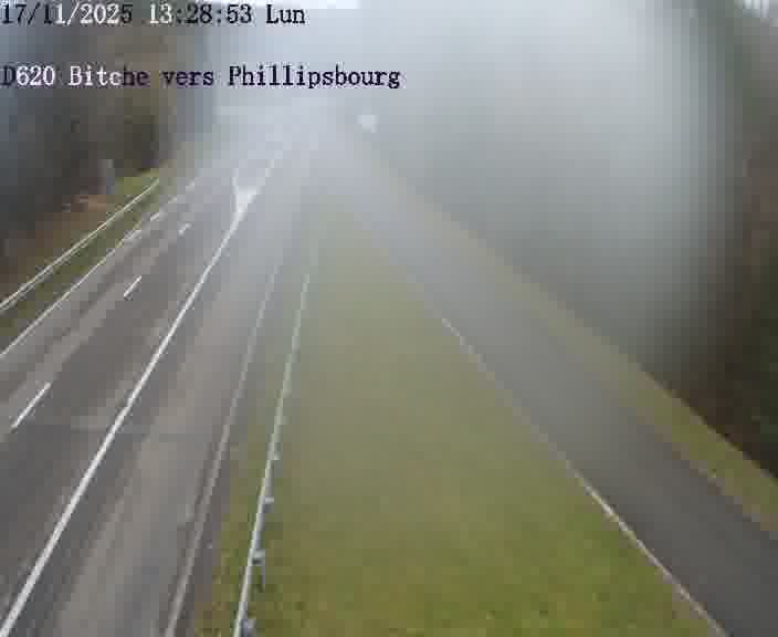 Webcam sur la D620, sur le contournement de Bitche. Vue orientée vers Philippsbourg