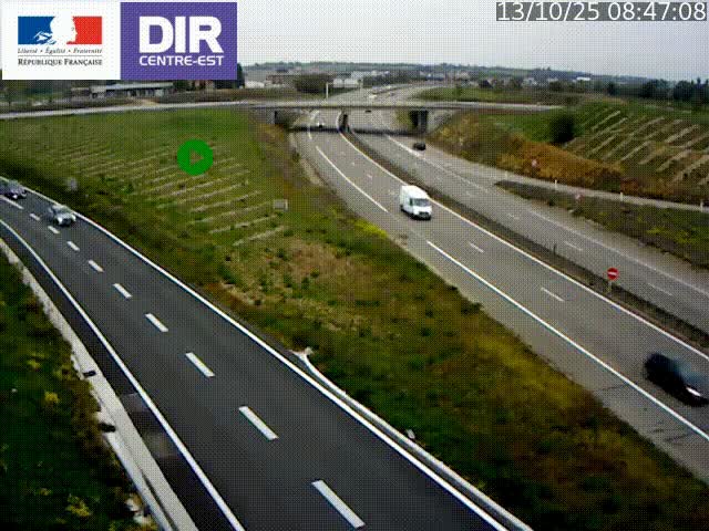 Webcam sur le contournement de Valence, sur la Nationale 7, caméra orientée vers Lyon