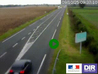Webcam routière sur la RN7 à hauteur de Toulon-sur-Allier, entre Moulins et Vichy