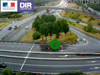 Webcam traffic à Grenoble-sud sur l'autoroute A480. Vue orientée vers l'entrée et la sortie de Grenoble