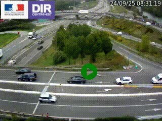 Webcam traffic à Grenoble-sud sur l'autoroute A480. Vue orientée vers l'entrée et la sortie de Grenoble