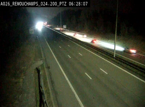Webcam E25/A26 à Aywalle, à hauteur de Spa. Vue orientée vers Liège