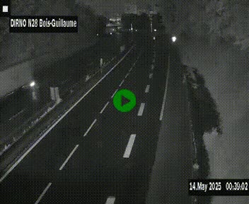 Webcam routière à hauteur de Bois-Guillaume en périphérie de Rouen. Vue orientée vers Rouen