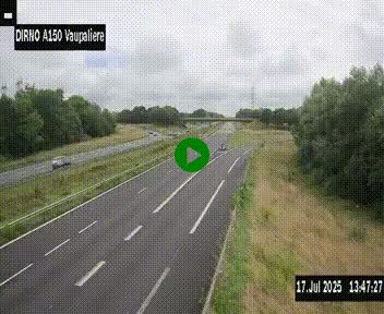 Webcam autoroute A150 à hauteur de La Vaupalière en périphérie de Rouen. Vue orientée vers Rouen