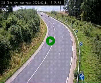 Webcam en haut de la Côte des Carreaux sur la N31 à Avesnes-en-Bray. Vue orientée vers Rouen