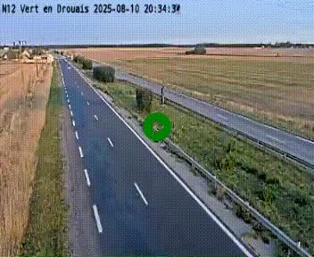 Webcam à hauteur de Vert-en-Drouais sur la N12, en périphérie de Dreux. Vue orientée vers Alençon