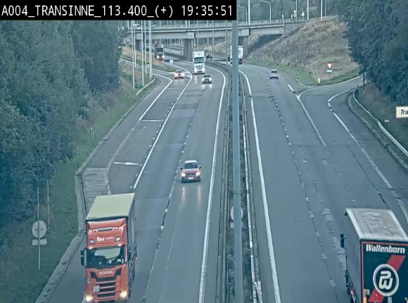 Webcam dans les Ardennes sur l'E411 à hauteur de Transinne. Vue orientée vers le sud de la Belgique