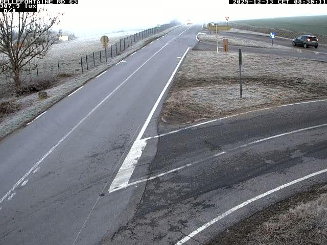 Webcam à Bellefontaine dans les Vosges à 552 mètres d'altitude sur la D63, à la jonction avec la D20A