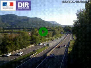 Caméra trafic à Meylan sur la Rocade-Sud de Grenoble en direction d'Aix-en-Provence