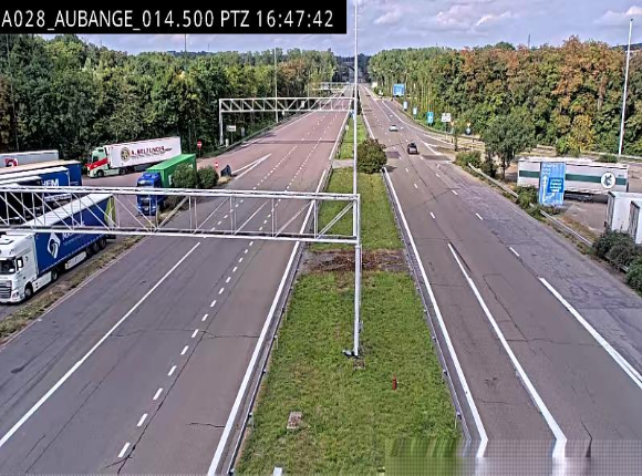 Webcam autoroute Belgique - Aubange - A28 direction Arlon - BK 14