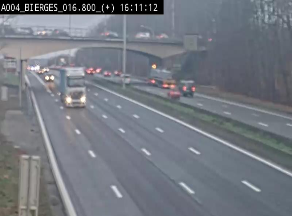 Webcam à Wavre, à hauteur de la sortie 5 Bierges. Vue orientée vers Namur