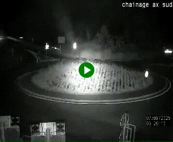 Webcam au nord d'Ax-les-Thermes au niveau de l'aire de chaînage de la N20. Vue orientée vers les Pyrénées, en direction de Pas de la Case