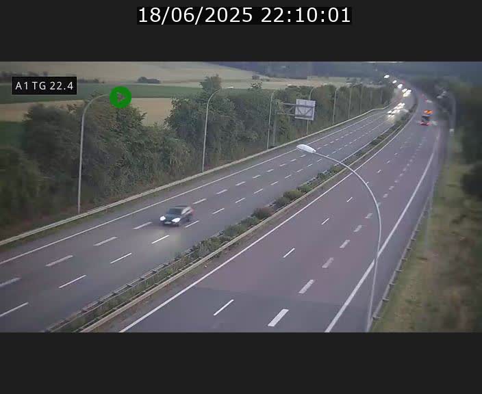 Traffic live webcam Luxembourg Flaxweiler - A1 direction Luxembourg - BK 22.4