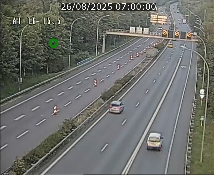 Traffic live webcam Luxembourg Munsbach - A1 direction Luxembourg - BK 15.5
