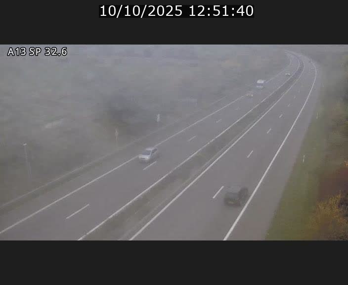 Webcam info trafic A13 à hauteur de Mondorf-les-bains. Vue orientée vers Altwies