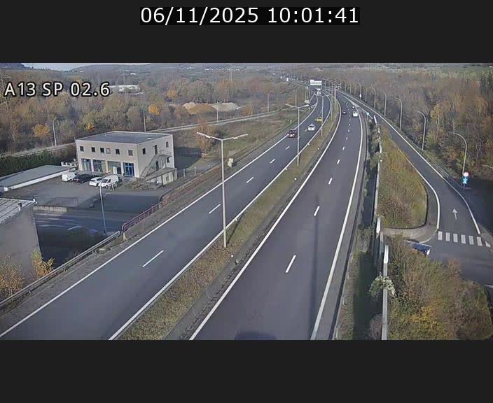 Traffic live webcam Luxembourg Sanem - A13 direction Pétange - BK 2.6