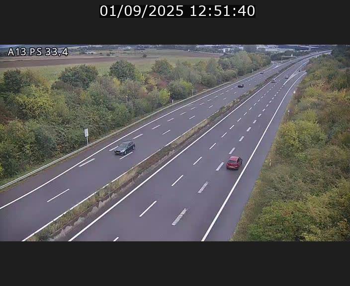 Webcam trafic sur A13 à hauteur de Mondorf-les-Bains en direction d'Altwies