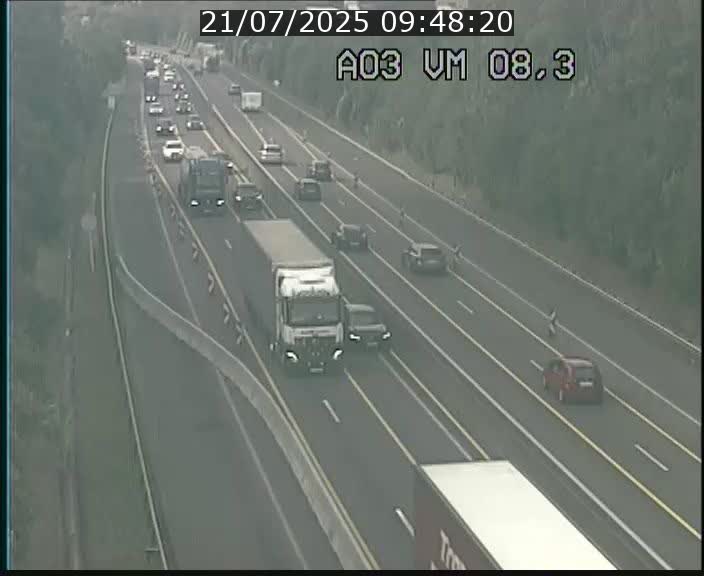 Traffic live webcam Luxembourg Bettembourg - A3 - BK 8.3 - direction France