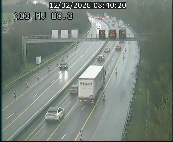 Webcam Autoroute après la Croix de Bettembourg en direction de Luxembourg sur l'A3