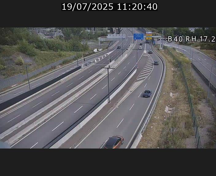 Webcam sur le contournement d'Esch Belval à hauteur de la sortie Université de Luxembourg. Vue orientée vers Luxembourg