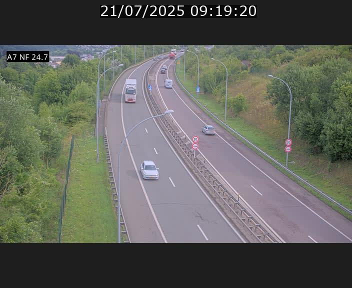 Caméra trafic Luxembourg - A7, Schieren direction Mersch
