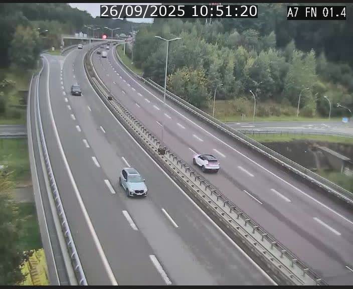 Caméra autoroute Luxembourg A7 - Tunnel Stafelter - direction Echangeur Grünewald