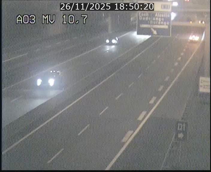 Traffic live webcam Luxembourg Croix de Bettembourg - A3 - BK 10.7 - direction France