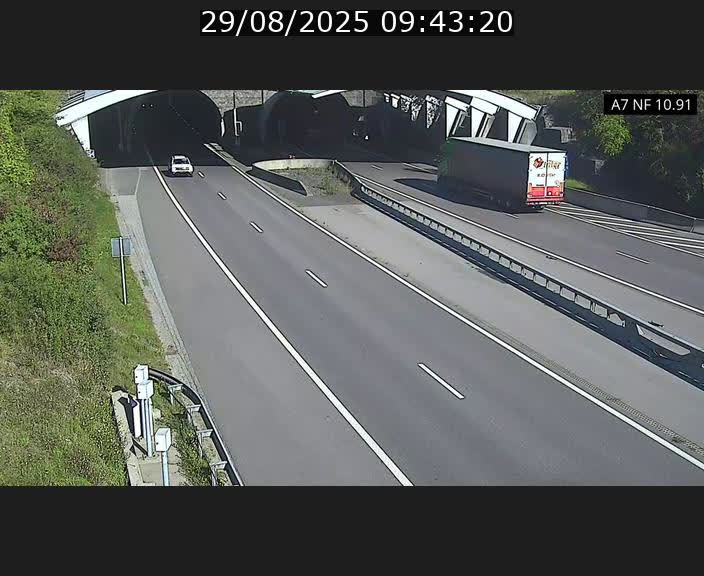 Caméra trafic Luxembourg - A7, Tunnel Gousselerbierg, entrée sud, direction Mersch