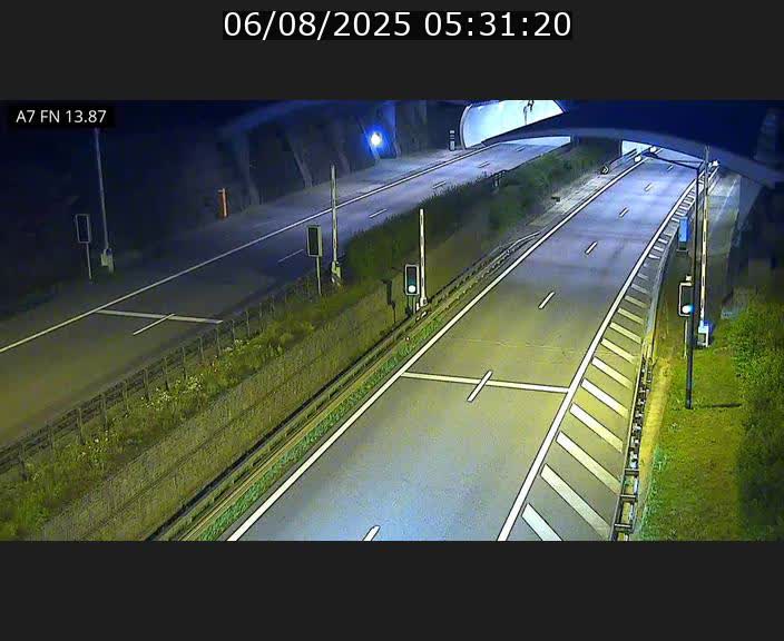 Caméra trafic Luxembourg - A7, Tunnel Gousselerbierg, entrée nord, direction Lorentzweiler