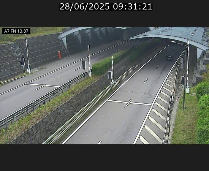 Caméra trafic Luxembourg - A7, Tunnel Gousselerbierg, entrée nord, direction Lorentzweiler