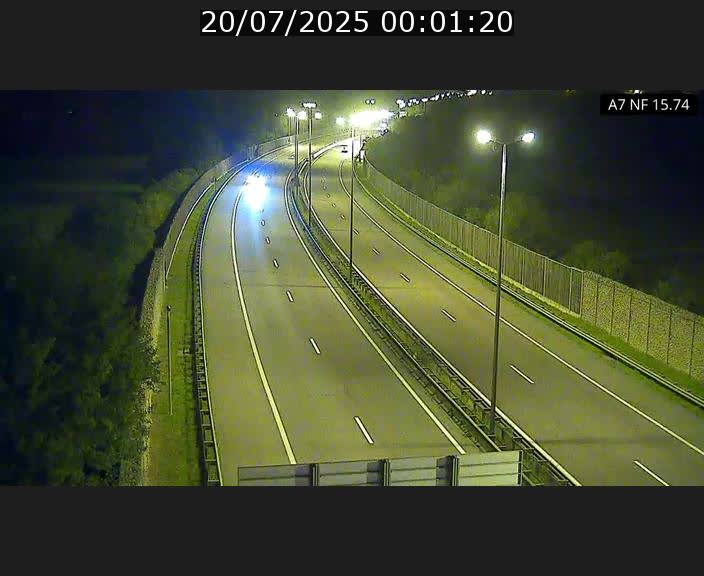 Caméra trafic Luxembourg - A7, Tunnel Mersch, entrée nord, direction Lorentzweiler