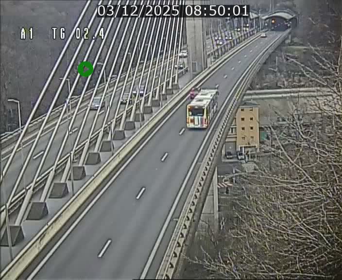 Traffic live webcam Luxembourg Sandweiler - A1 direction Luxembourg-ville - BK 2.4