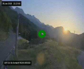 Webcam au col du Somport, côté français, sur la N134, dans les Pyrénées, en direction de l'Espagne, à 1632 mètres d'altitude