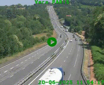 Caméra routière sur l'autoroute A20 à Bessines-sur-Gartempe. Vue orientée vers Paris