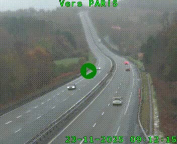 Caméra routière sur l'autoroute A20 à Bessines-sur-Gartempe. Vue orientée vers Paris