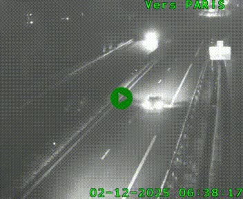 Caméra routière sur l'autoroute A20 au nord de Limoges, à la jonction avec la N520. Vue orientée vers Paris