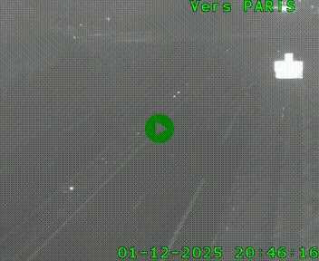 Caméra routière sur l'autoroute A20 au nord de Limoges, à la jonction avec la N520. Vue orientée vers Paris