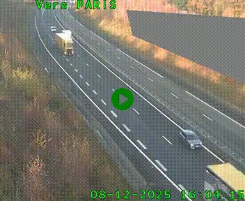 Caméra routière sur l'autoroute A20 à Saint-Pardoux-l'Ortigier, à la jonction avec l'A89. Vue orientée vers Paris