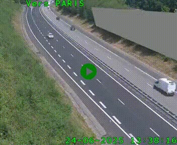 Caméra routière sur l'autoroute A20 à Saint-Pardoux-l'Ortigier, à la jonction avec l'A89. Vue orientée vers Paris