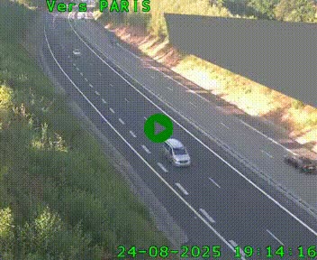 Caméra routière sur l'autoroute A20 à Saint-Pardoux-l'Ortigier, à la jonction avec l'A89. Vue orientée vers Paris