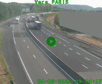 Caméra routière sur l'autoroute A20 à Brive-la-Gaillarde, à la jonction avec l'A89. Vue orientée vers Paris