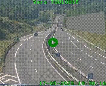 Caméra routière sur l'autoroute A20 à Noailles, en périphérie de Brive-la-Gaillarde. Vue orientée vers Toulouse