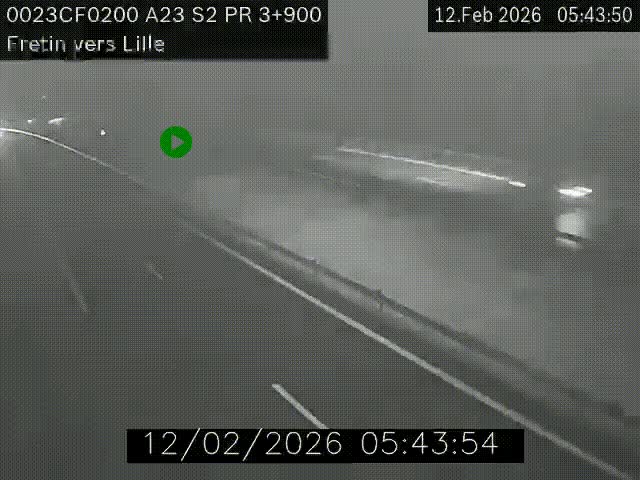 Webcam autoroute A23 à hauteur de Fretin. Vue orientée vers Lille