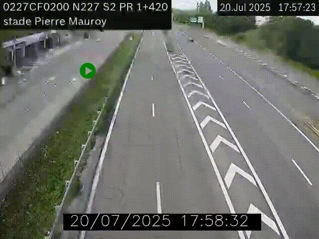 Webcam à hauteur du Stade Pierre Mauroy à Villeneuve d'Ascq sur la N227. Vue orientée vers Mons-en-Baroeul